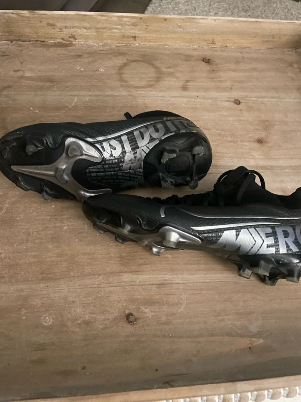 Nike Kids Black Sneakers with Silver Swoosh